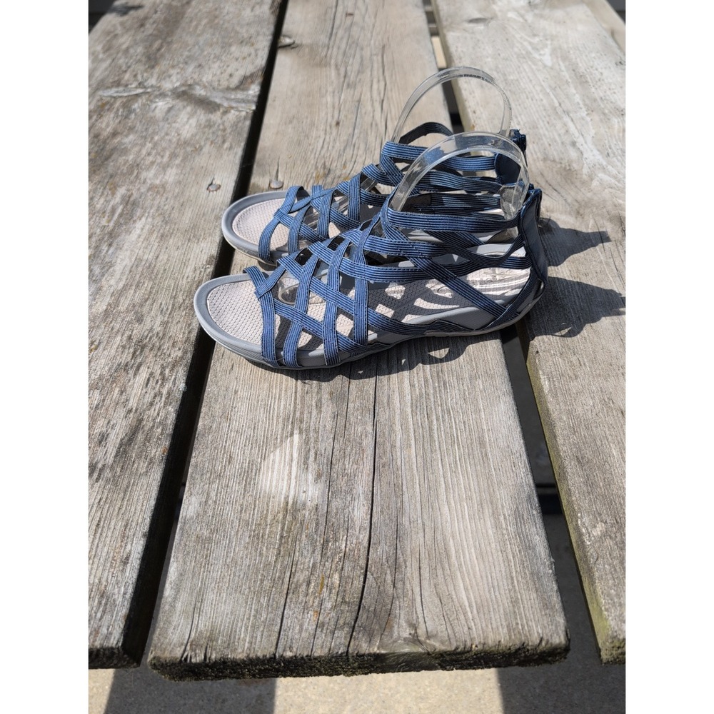 Baretraps Samina Women's 9.5M Navy Blue Gladiator Sandals Strappy Zip - Picture 6 of 8